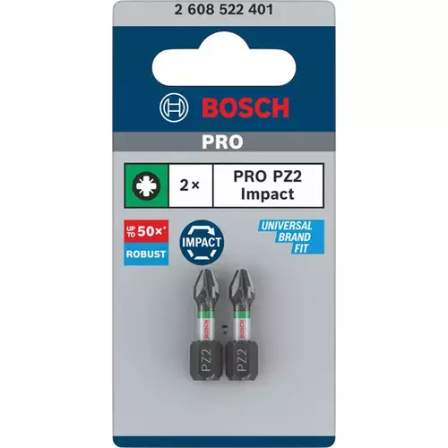 BOSCH Bit PRO Pozidriv Impact, PZ2, 25 mm, 2 ks (3)