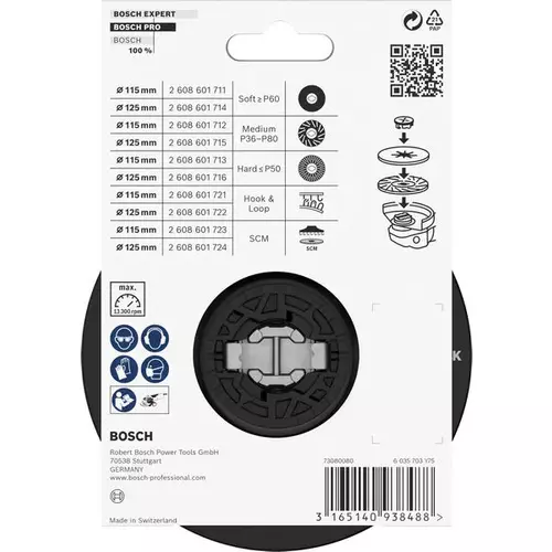 BOSCH Oporný tanier PRO Backing Pad X-Lock Medium, 115 mm, stredný (2)