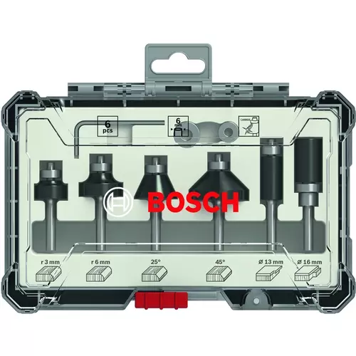 BOSCH Sada frézovacích bitov, zarovnávanie a zaobľovanie, 6 mm driek (3)