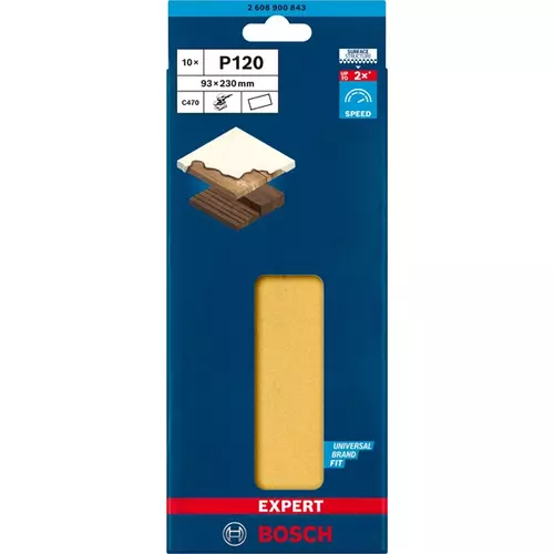 BOSCH Brúsny papier EXPERT C470 bez otvorov pre orbitálne brúsky, 93 x 230 mm, zrnitosť 120, 10 ks (3)