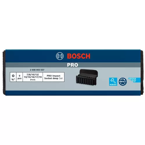 BOSCH Sada nástrčných kľúčov PRO Impact Socket Set, 3/8