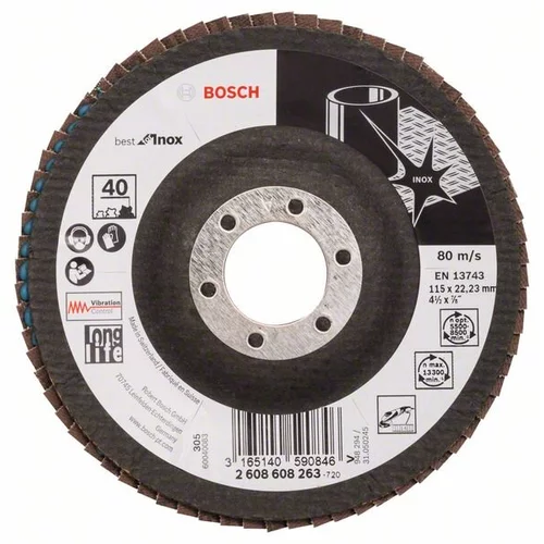 BOSCH Vejárovitý brúsny kotúč X581, Best for Inox