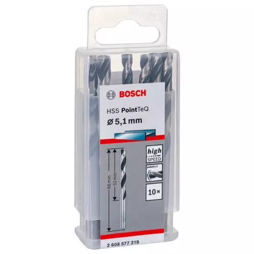 BOSCH Skrutkovitý vrták HSS PointTeQ 5,1 mm