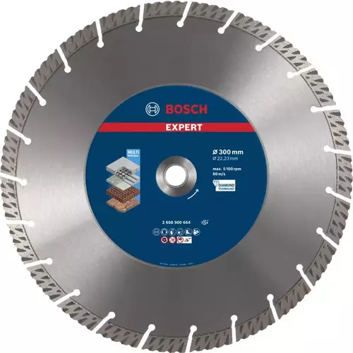 BOSCH Diamantový rezací kotúč EXPERT MultiMaterial, 300 × 22,23 × 2,8 ×15 mm (5)