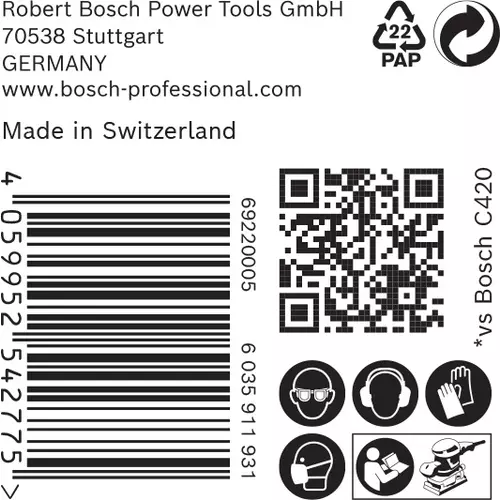 BOSCH Brúsny papier EXPERT C470 s 8 otvormi pre orbitálne brúsky 93 x 186 mm, zrnitosť 120, 50 ks (6)