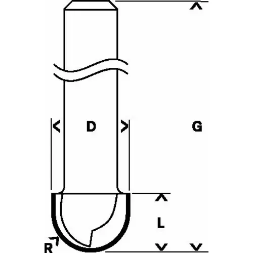 BOSCH Žliabkovacia fréza, 8 mm, r1 = 10 mm, d1 = 20 mm, l = 12,4 mm, g = 46 mm (5)
