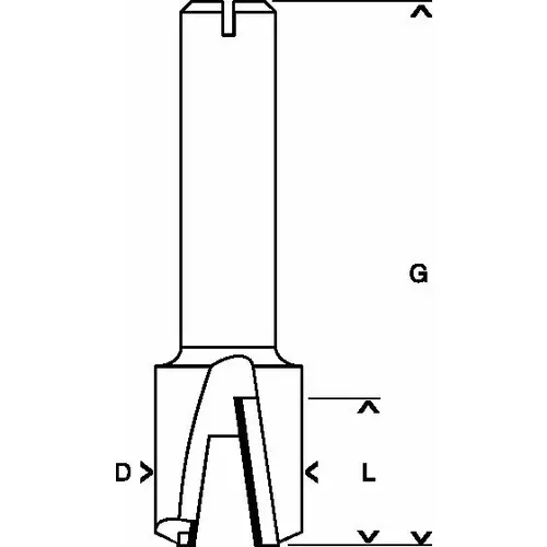 BOSCH Drážkovacia fréza na drážky pántov, 8 mm, d1 = 12,7 mm, l = 12,7 mm, g = 50,8 mm (5)