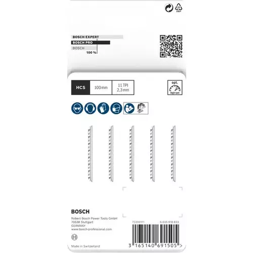 BOSCH List do priamočiarej píly PRO Plastics PVC clean T102H 100 mm, 5 ks (4)