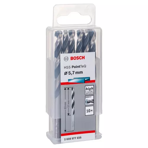 BOSCH Skrutkovitý vrták HSS PointTeQ 5,7 mm