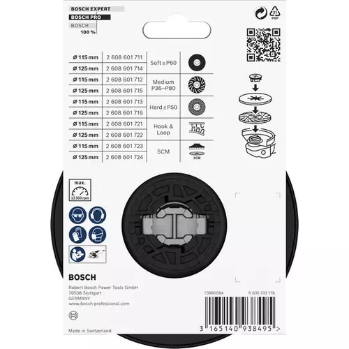 BOSCH Oporný tanier PRO Backing Pad X-Lock Hard, 115 mm, tvrdý (2)