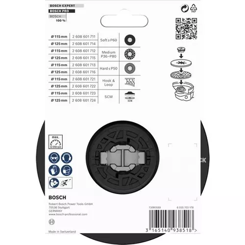 BOSCH Oporný tanier PRO Backing Pad X-Lock Medium, 125 mm, stredný (3)