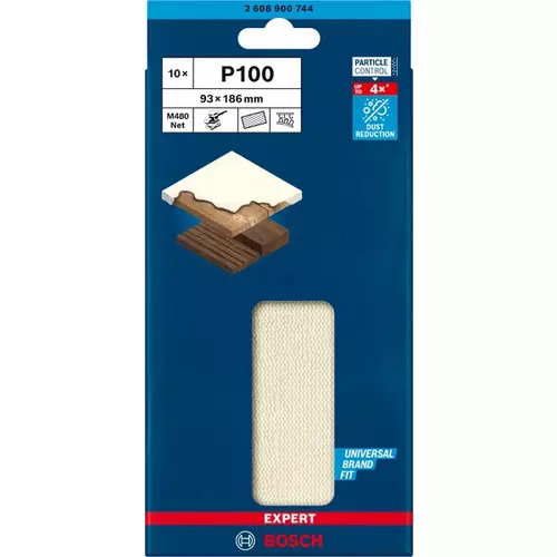 BOSCH Brúsny papier EXPERT M480 pre orbitálne brúsky, 93 x 186 mm, zrnitosť 100, 10 ks (3)