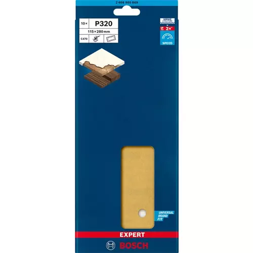 BOSCH Brúsny papier EXPERT C470 so 14 otvormi pre orbitálne brúsky 115 x 280 mm, zrnitosť 320, 10 ks (3)