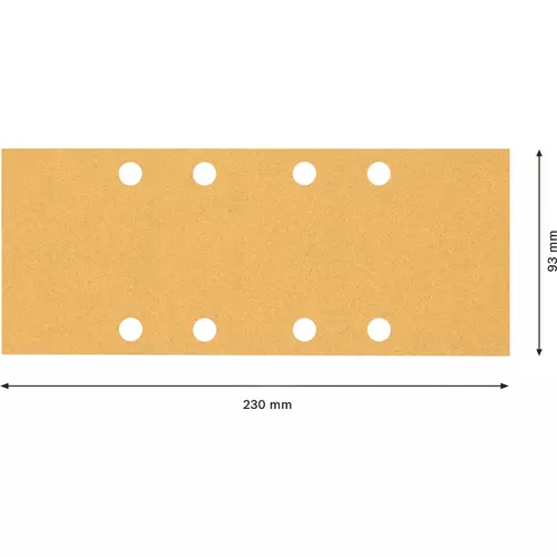 BOSCH Brúsny papier EXPERT C470 s 8 otvormi pre orbitálne brúsky 93 x 230 mm, zrnitosť 100, 10 ks (4)
