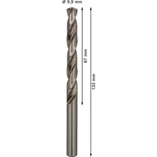 BOSCH Špirálový vrták PRE Metal HSS-G štandardnej dĺžky, 9,9 × 87 × 133 mm, 5 ks
