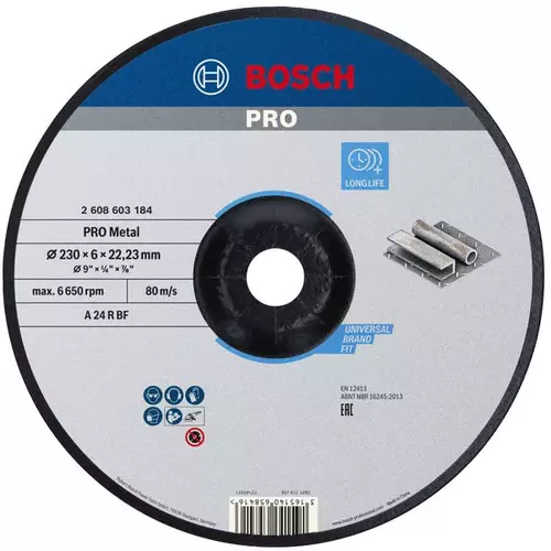 BOSCH Brúsny kotúč PRO Metal, 230 × 6 × 22,23 mm (4)