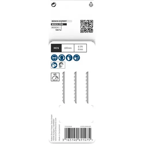 BOSCH List do priamočiarej píly PRO Plastics PP clean T102D, 100 mm, 3 ks (4)