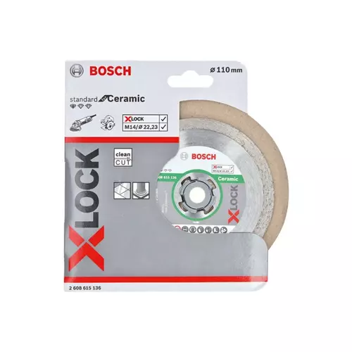 BOSCH Diamantový rezací kotúč X-LOCK Standard for Ceramic, 110 x 22,23 x 1,6 x 7,5 (4)