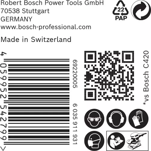 BOSCH Brúsny papier EXPERT C470 s 8 otvormi pre orbitálne brúsky 93 x 186 mm, zrnitosť 400, 50 ks (6)