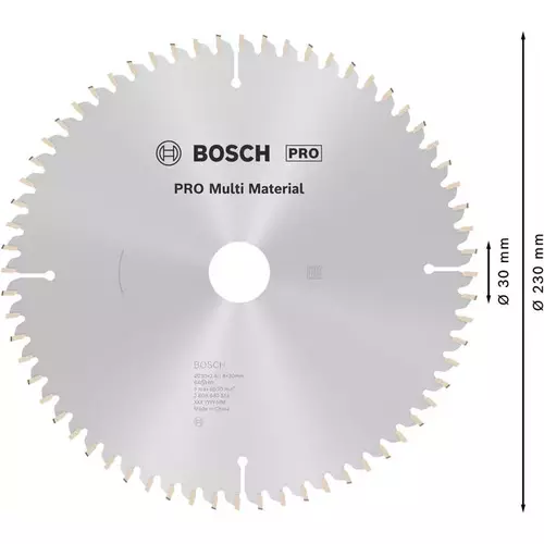 BOSCH Kotúč PRO Multi Material pre okružné píly, 230 x 2,4 x 30 mm (5)
