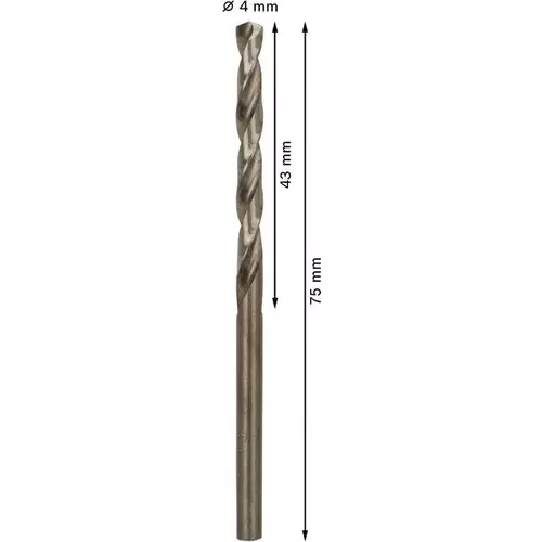 BOSCH Špirálový vrták do kovu PRO Stainless Steel HSS-Co, 4 × 43 × 75 mm, 10 ks