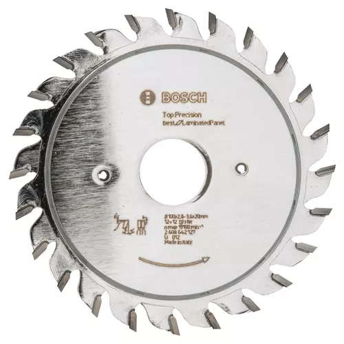 BOSCH Predrezávací kotúč Top Precision Laminated Panel, 100 mm, počet zubov 12+12, otvor 22 mm