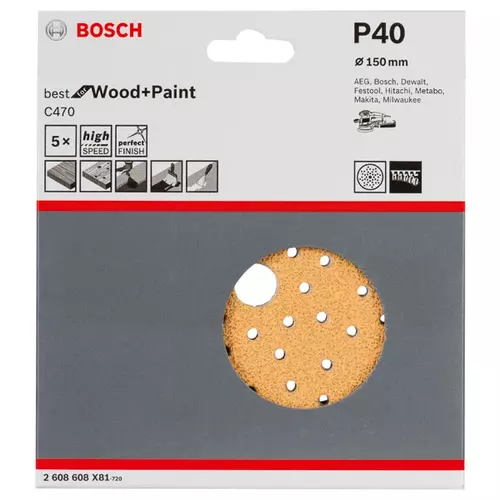 BOSCH Brúsny list C470, 5-kusové balenie (3)