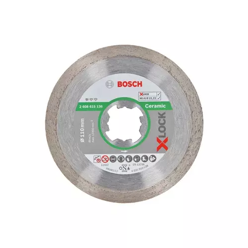 BOSCH Diamantový rezací kotúč X-LOCK Standard for Ceramic, 110 x 22,23 x 1,6 x 7,5 (5)