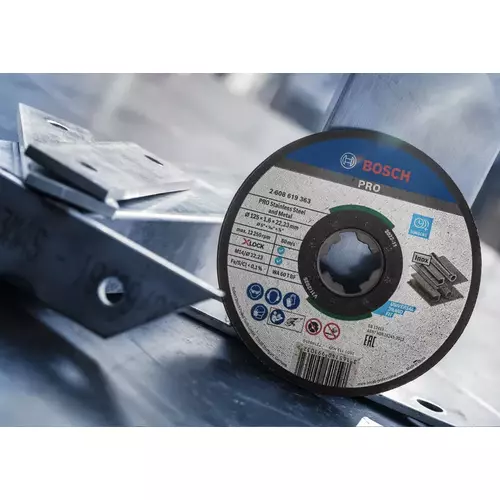BOSCH Rezací kotúč PRO Stainless Steel and Metal, 125 × 1.6 × 22,23 mm, X-LOCK, rovný, 10 ks (9)