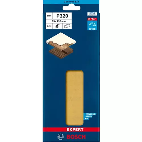 BOSCH Brúsny papier EXPERT C470 s 8 otvormi pre orbitálne brúsky 93 x 230 mm, zrnitosť 320, 10 ks (3)