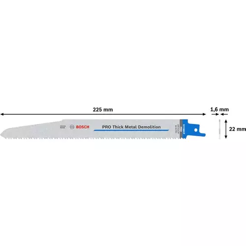 BOSCH Pílový list PRO Thick Metal Demolition S 1130 CF, 1,6 x 22 x 225 mm, 100 ks