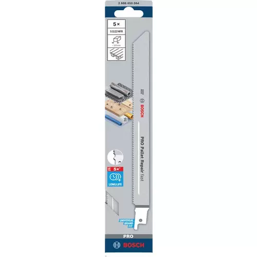 BOSCH Pílový list PRO Pallet Repair fast S 1122 HFR, 0,9 × 19 × 200 mm, 5 ks (2)