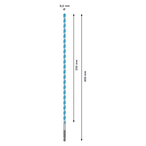 BOSCH Sada vrtákov EXPERT HEX-9 Multi Construction, 8 × 350 × 400