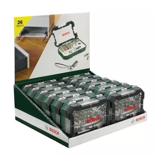 BOSCH 26-dielna sada skrutkovacích hrotov, kľúčov a rační (4)