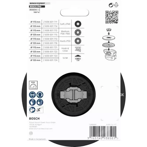 BOSCH Oporný tanier PRO Backing Pad X-Lock Soft, 125 mm, mäkký (2)
