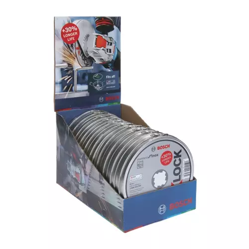 BOSCH Rezací kotúč PRO Stainless Steel and Metal, 125 × 1.6 × 22,23 mm, X-LOCK, rovný, 10 ks (20)
