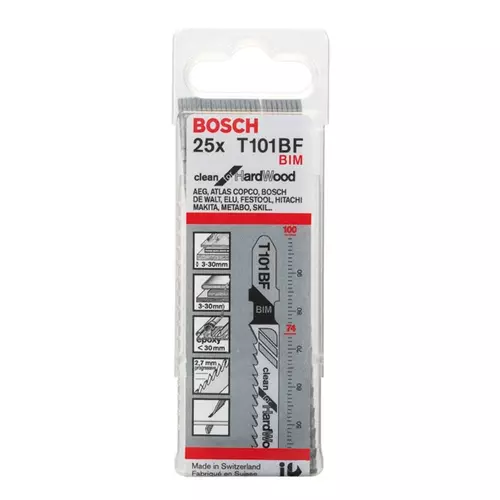 BOSCH List do priamočiarej píly PRO Hardwood clean T101BF, 100 mm, 25 ks (18)