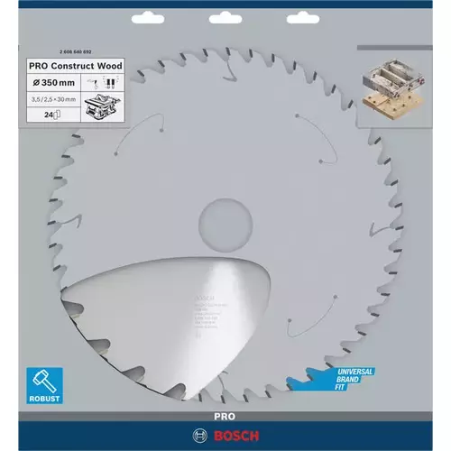 BOSCH Kotúč PRO Construct Wood na drevo pre okružné píly, 350 x 3,5 x 30 mm (4)