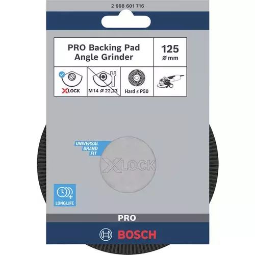 BOSCH Oporný tanier PRO Backing Pad X-Lock Hard, 125 mm, tvrdý (4)