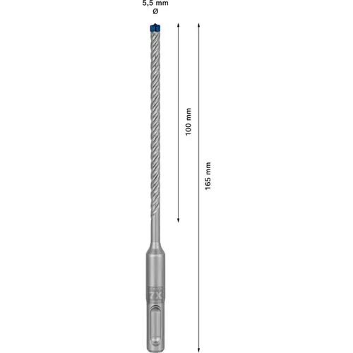 BOSCH Príklepový vrták EXPERT SDS plus-7X, 5,5 x 100 x 165 mm