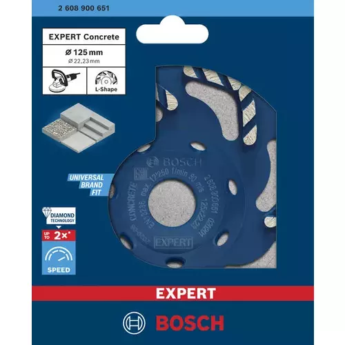 BOSCH Diamantová brúsna hlava EXPERT Concrete, 125 × 22,23 × 4,5 mm (2)
