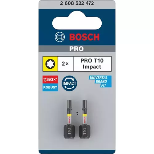 BOSCH Bit PRO Torx Impact, T10, 25 mm, 2 ks (3)