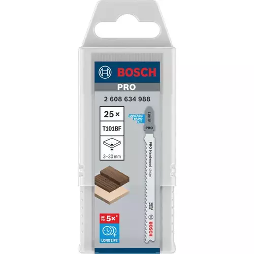 BOSCH List do priamočiarej píly PRO Hardwood clean T101BF, 100 mm, 25 ks