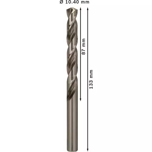 BOSCH Špirálový vrták PRE Metal HSS-G štandardnej dĺžky, 10,4 × 87 × 133 mm, 5 ks