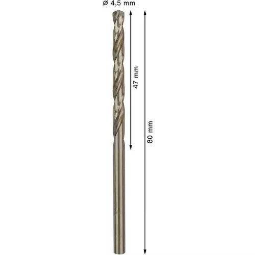 BOSCH Špirálový vrták do kovu PRO Stainless Steel HSS-Co, 4.5 × 47 × 80 mm, 10 ks
