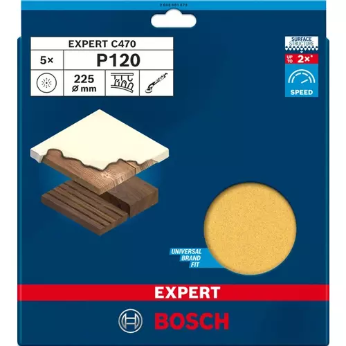 BOSCH Brúsny papier EXPERT C470 225 mm, G 120, 5 ks (3)