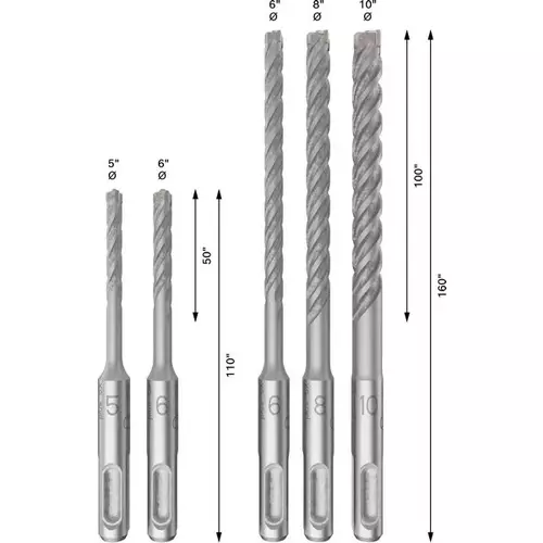 BOSCH Sada príklepových vrtákov PRO SDS plus-5X, 5/6/6/8/10 mm, 5 ks
