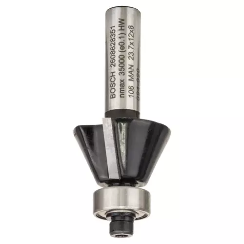 BOSCH Zarovnávacia fréza na laminát, 8 mm, d1 = 23,7 mm, b = 5,5 mm, l = 12 mm, g = 54 mm, 25°