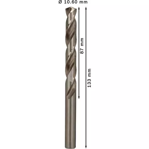 BOSCH Špirálový vrták PRE Metal HSS-G štandardnej dĺžky, 10,6 × 87 × 133 mm, 5 ks