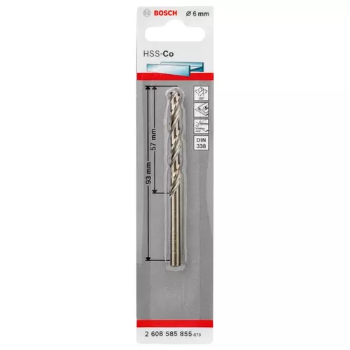 BOSCH Vrtáky do kovov HSS-Co, DIN 338